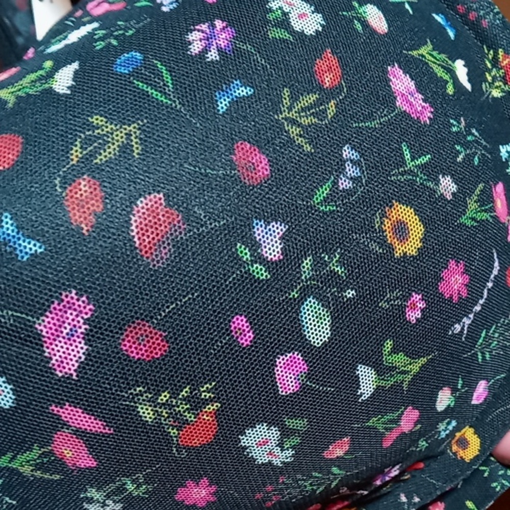NWT Feminine Parade Multiple sizes sexy Black Floral Padded Underwire bra  Thong - Picture 10 of 13